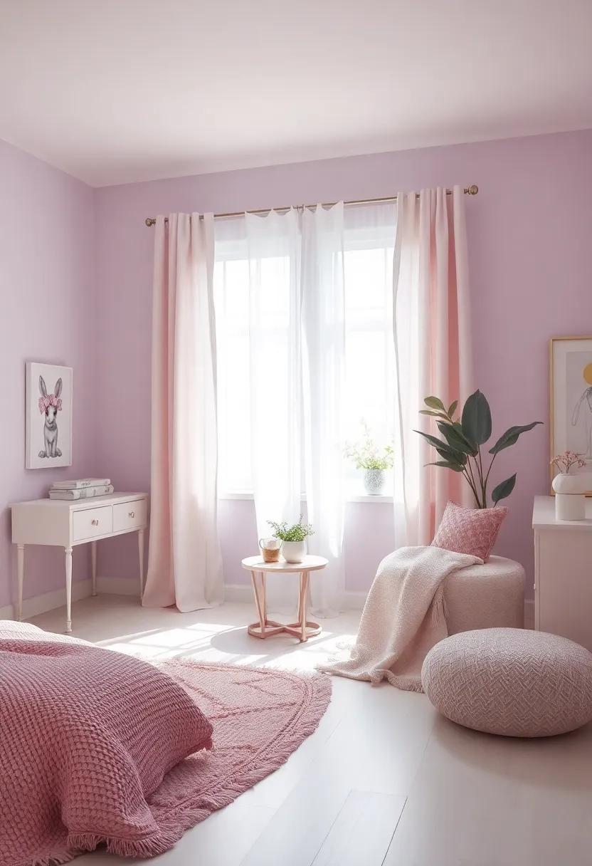 设计梦幻紫丁香与白色少女青少年房间-31