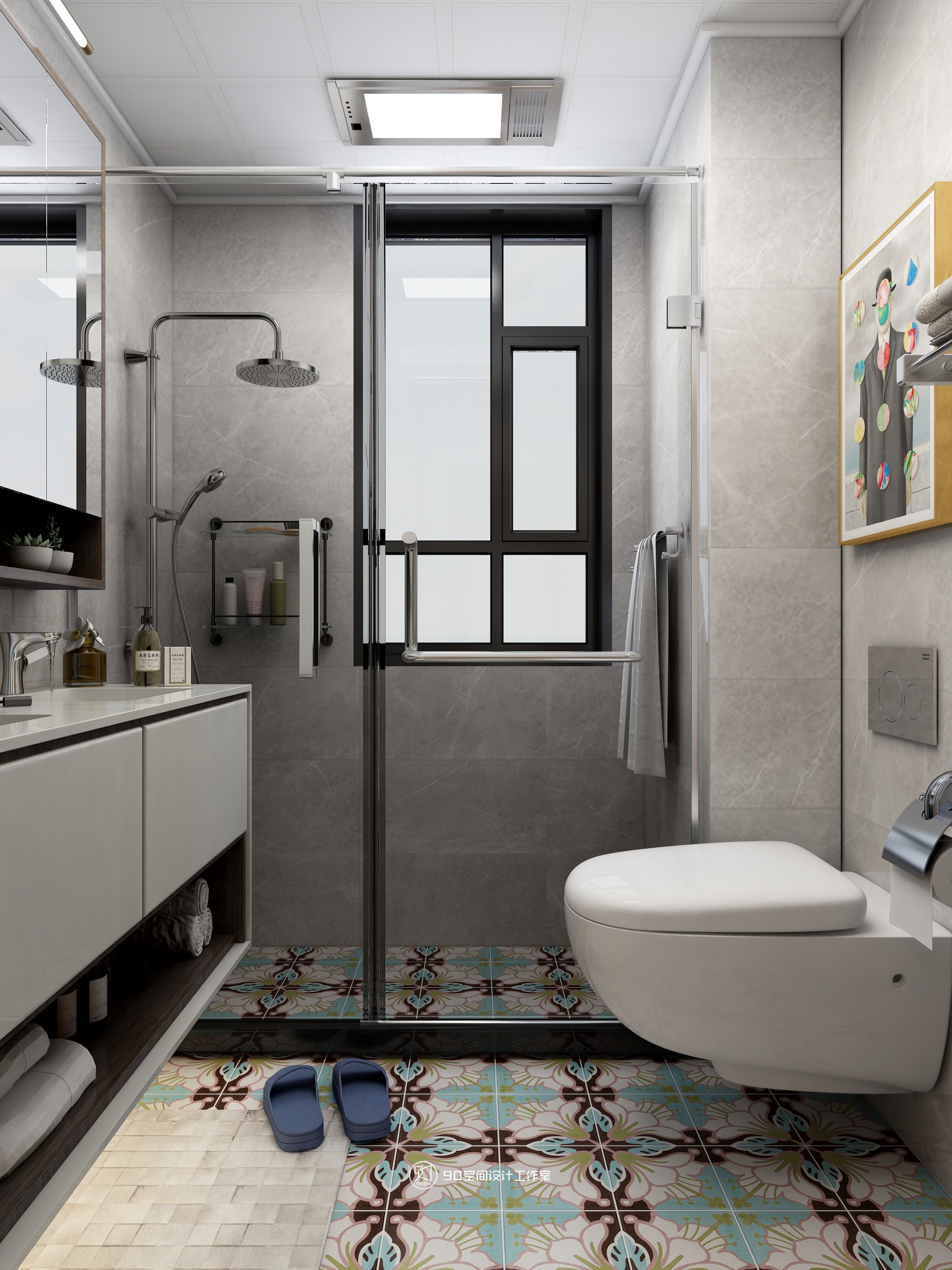 《欢愉同乐》80 平方现代美式空间设计-70