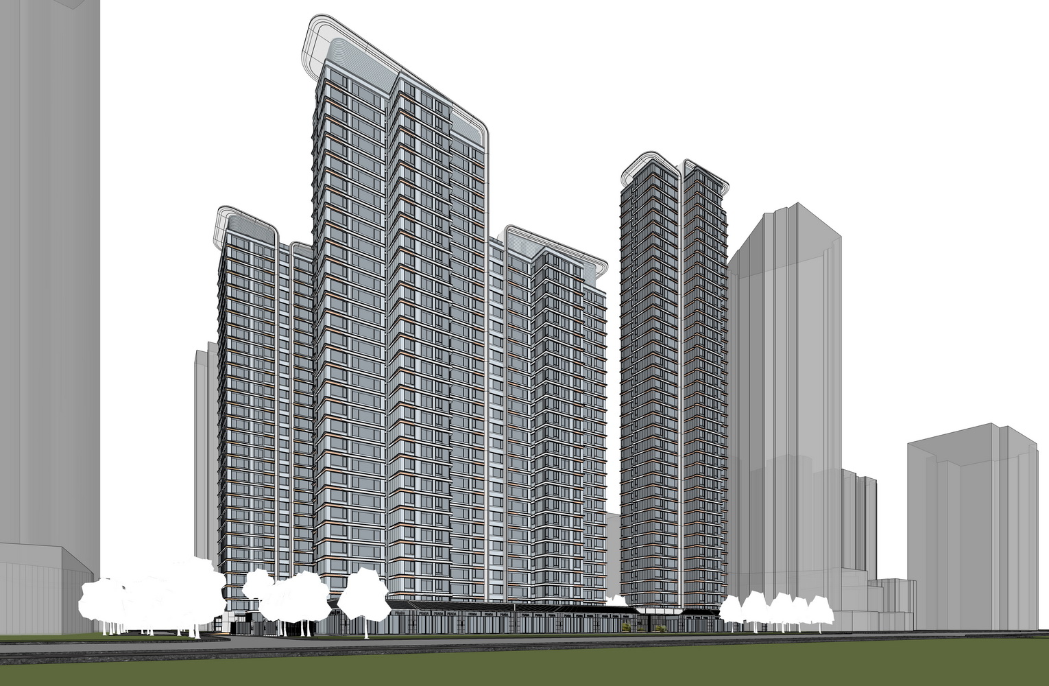 厦门建发壹里高层豪宅SU模型-7