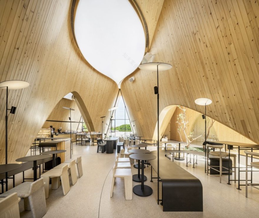 在建筑中生长的树汲取日式文化启发的独栋咖啡厅设计(Harudot)丨泰国春武里丨戈者设计-9