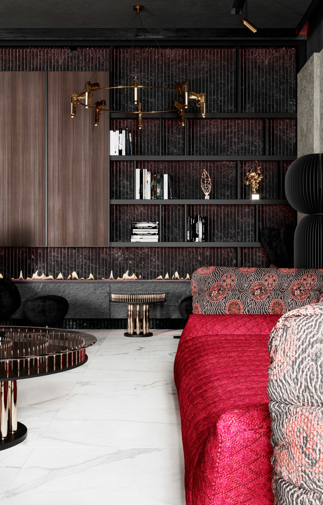 黑红色系遇上黄铜装饰，超炫的效果展示-9