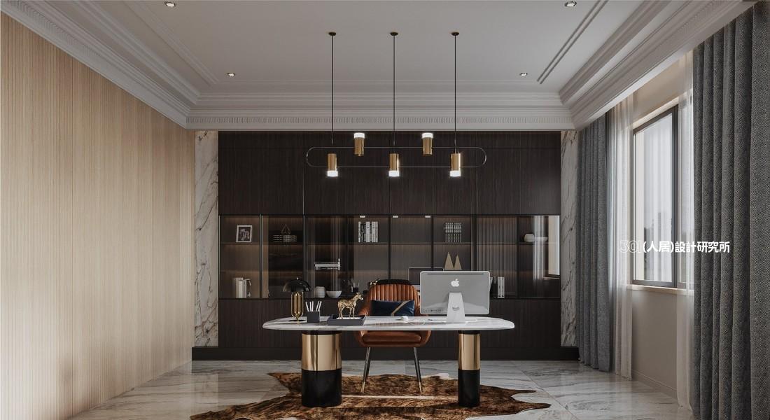 轻奢混搭风 | 罗马柱与大理石的现代空间-2