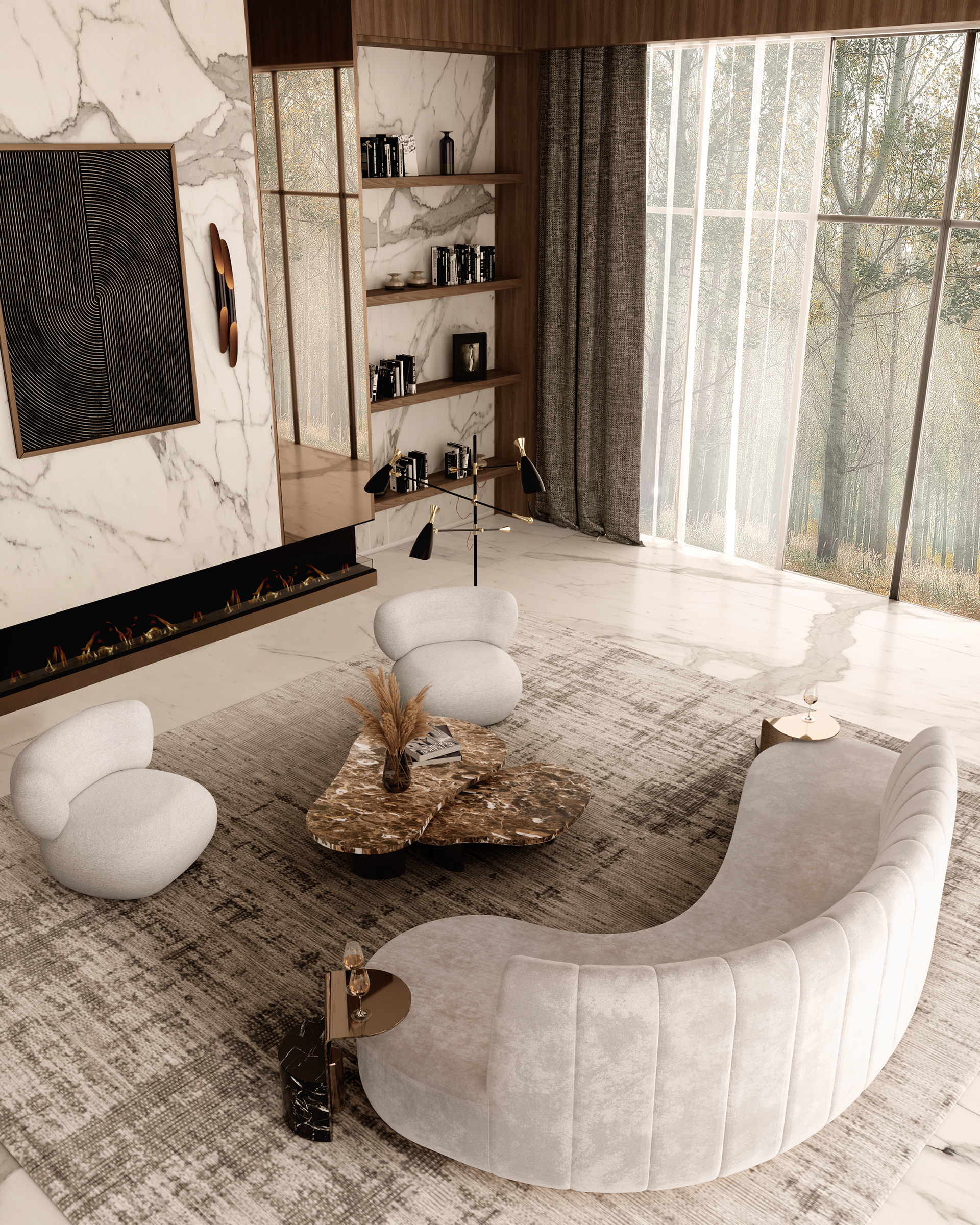 意大利豪华森林住宅设计丨Ashley Gadeova-1