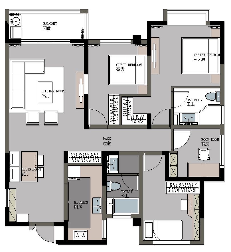 如东翡翠观澜轻奢样板房,现代都市优雅风-7