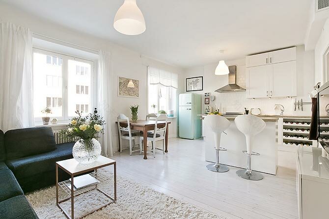 30平米厨房与客厅合并空间设计-29