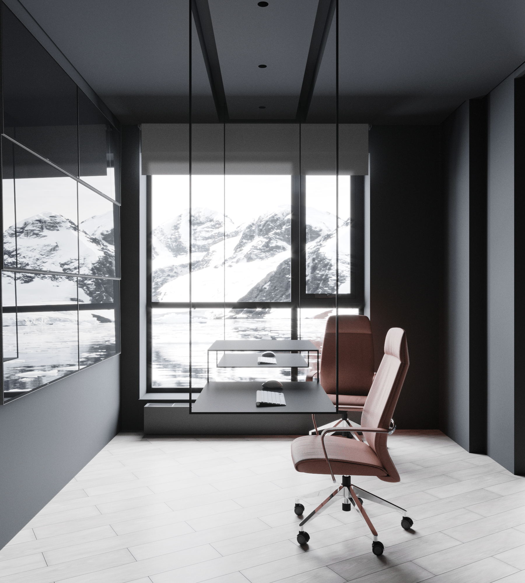 89㎡高级黑色系公寓设计 这也太酷了吧-18