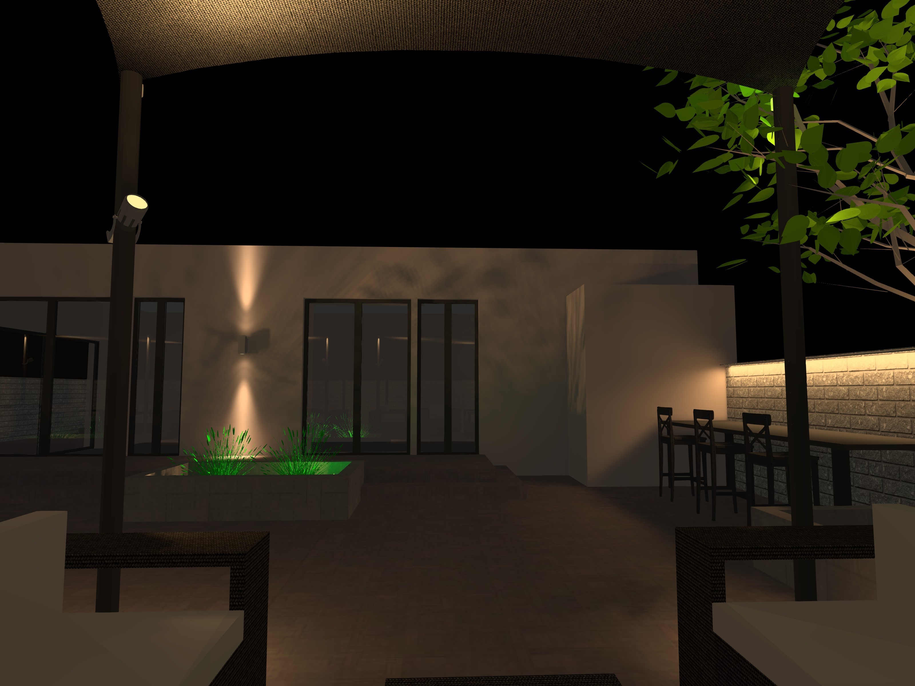 NBK Private villa Landscape lighting design-4