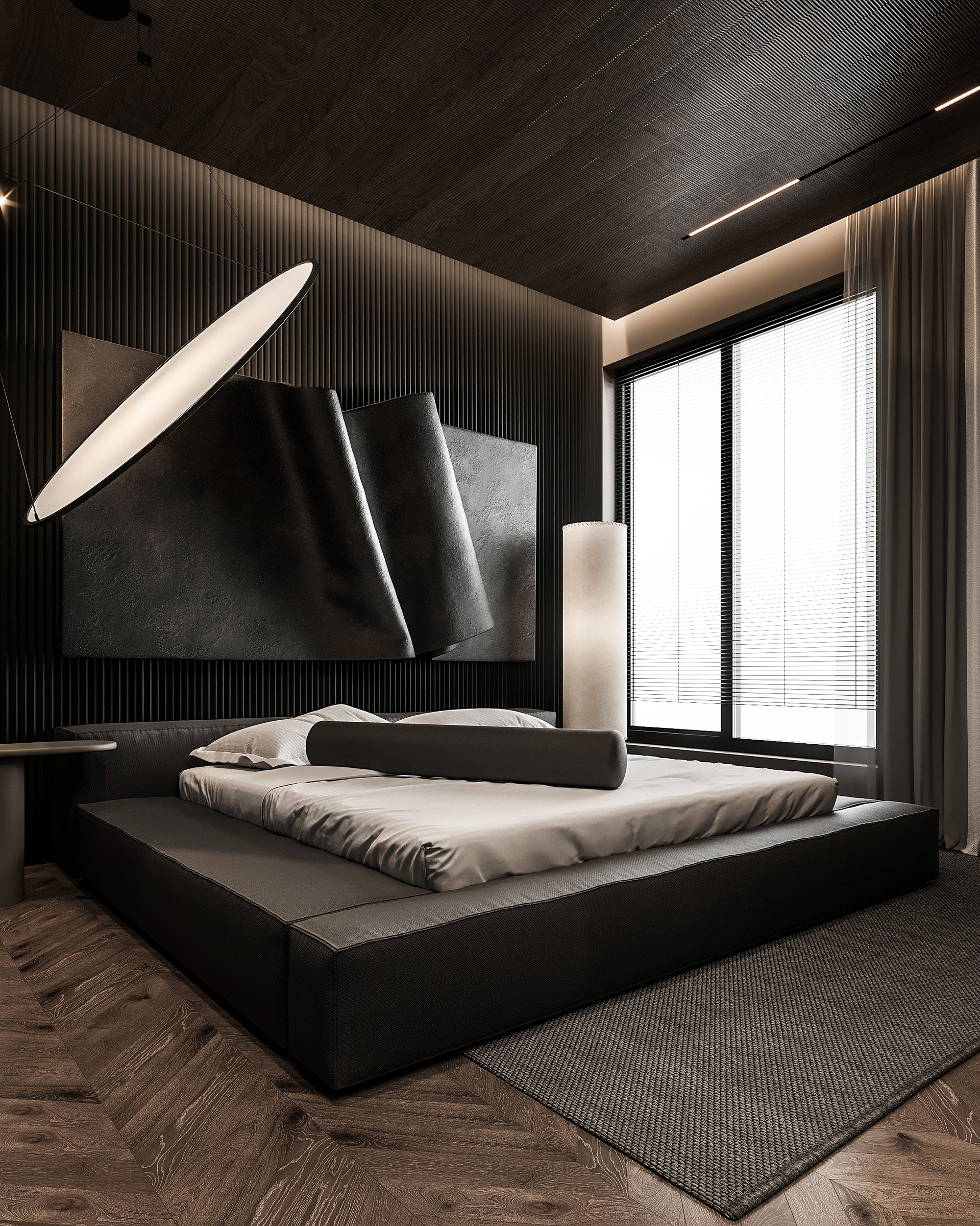 DARK BEDROOM 001 主卧室设计丨埃及开罗丨Mohamed Hassan-8