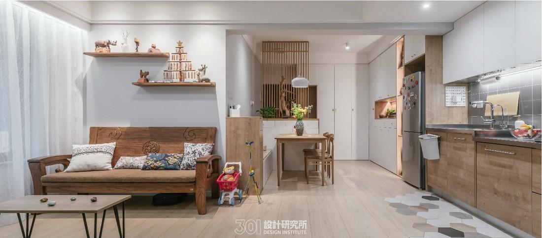 78 平米北欧风小家,绿色背景墙打造轻奢空间-12