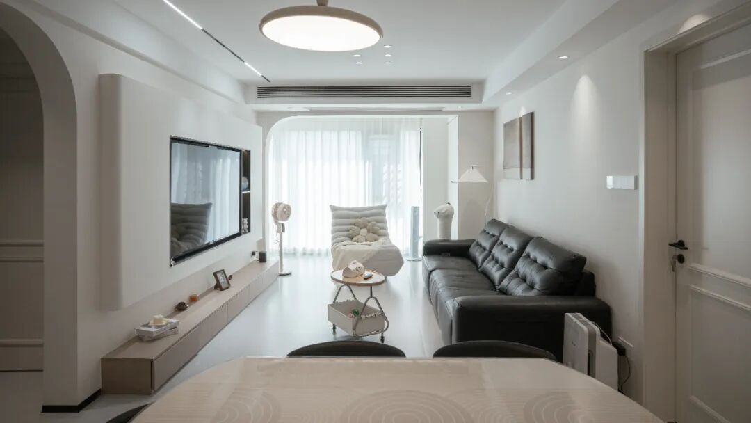 【知音实景】美的国宾府102㎡现代简约奶油风落地效果-22