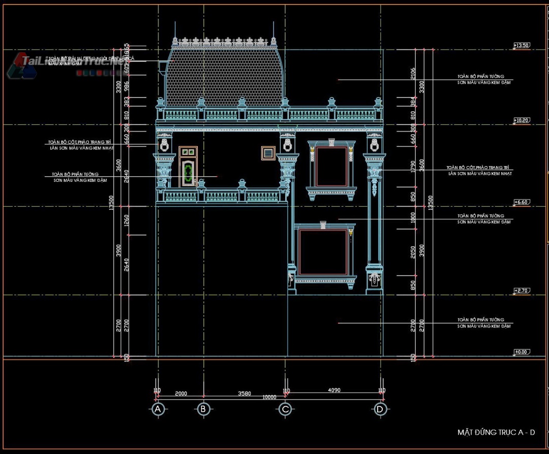 别墅古堡3层新古典设计方案（10·22m）-34