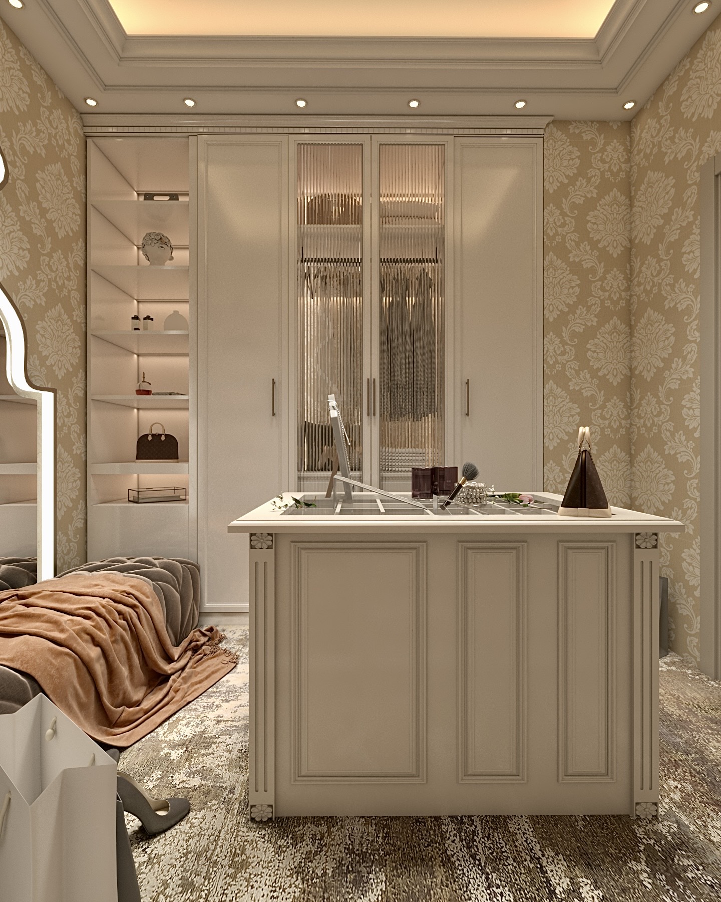 Marrakech-Inspired Villa - Dressing Room & Bathroom-2