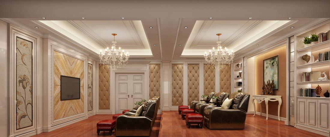 简欧风别墅设计 | 会客厅、影音室、次卧、主卧、茶室-2