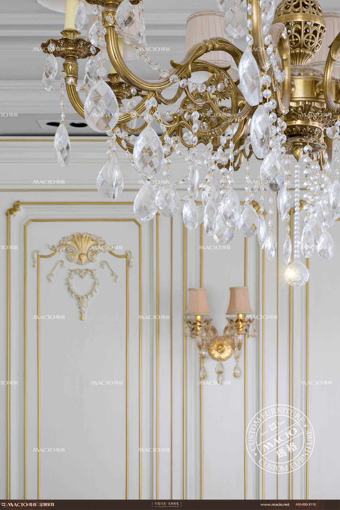 玛格名墅公馆法式优雅客厅定制-5