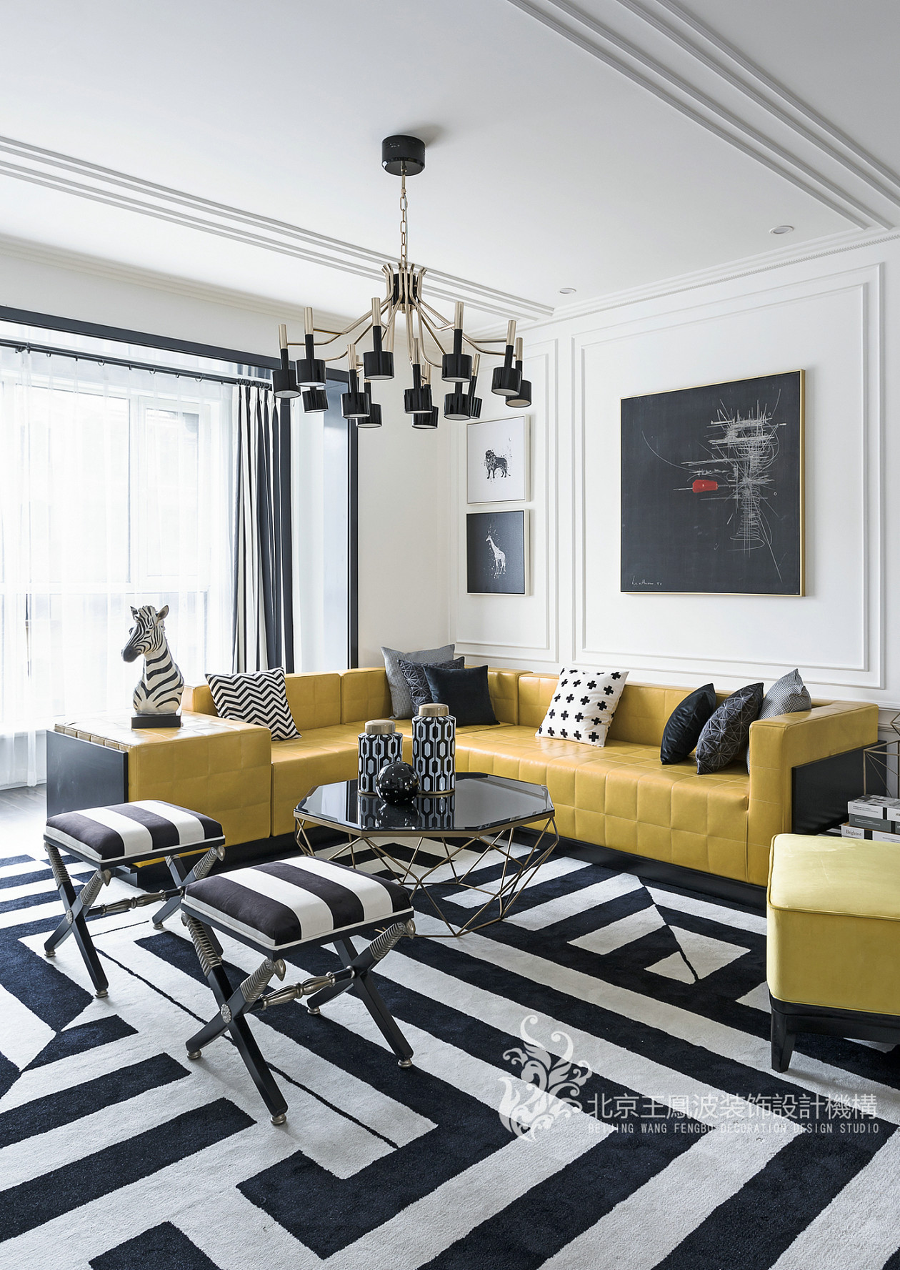 新城名苑样板房 | 王凤波设计,黑白色调的惊艳之作-8