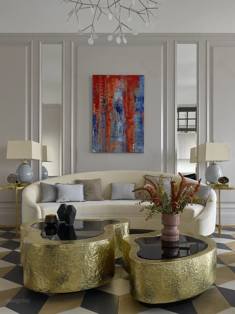 俄罗斯轻奢法式公寓设计丨俄罗斯莫斯科丨Katerina Lashmanova 设计工作室-59