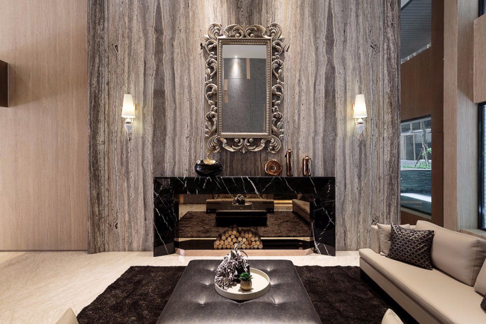 高雄别墅样板房展示空间 | 新古典风格融合现代元素-6