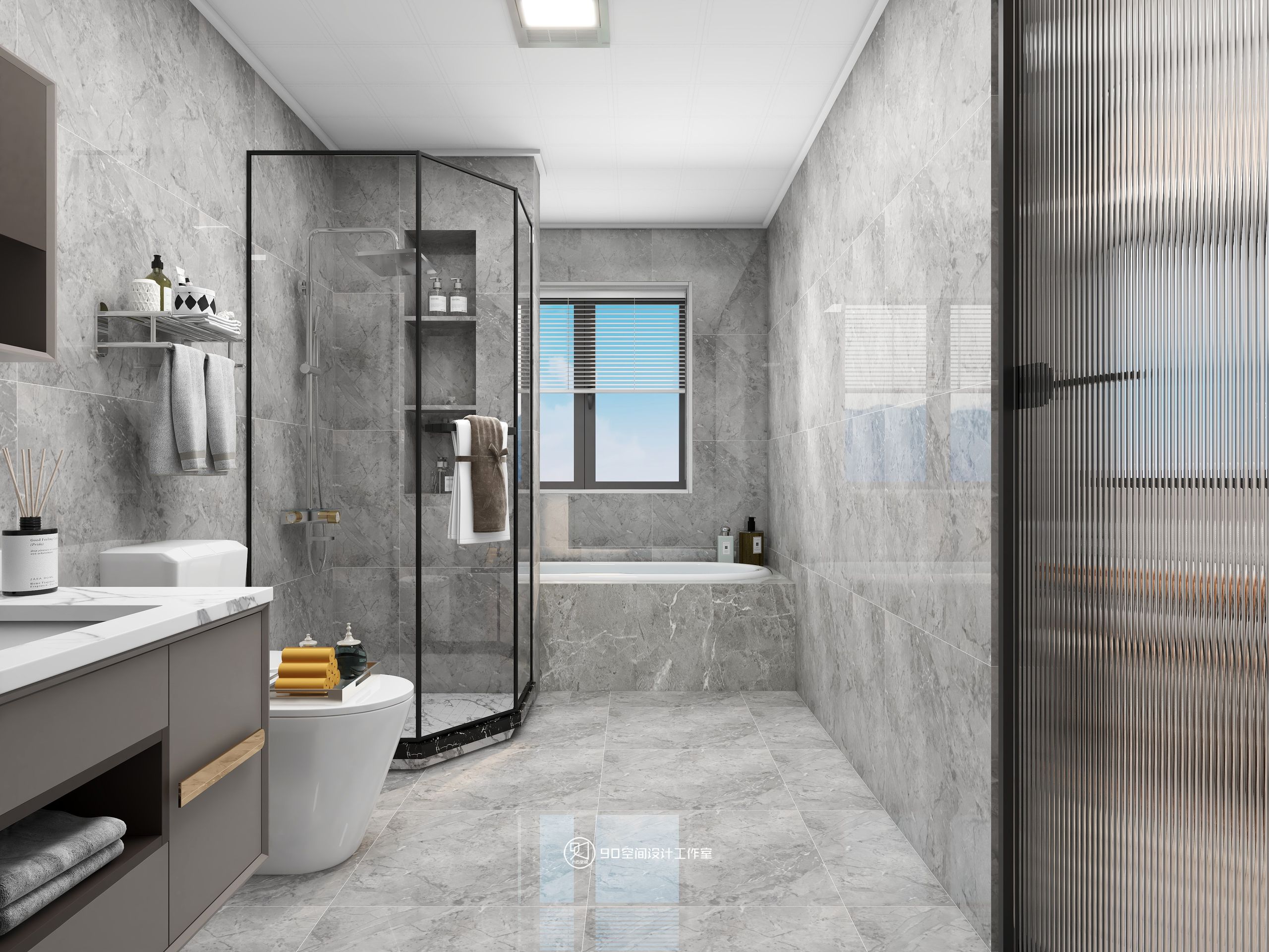 189㎡轻奢复式住宅设计丨90 空间设计-48