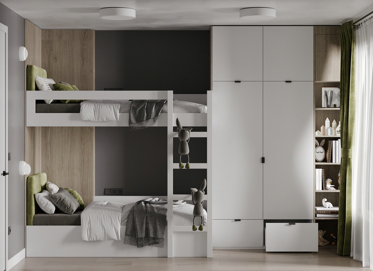 原木+绿色 大胆色调塑造个性空间-15