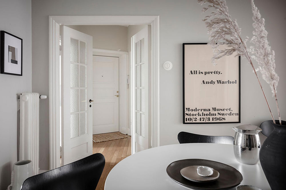 白色斯堪的纳维亚风格公寓-12