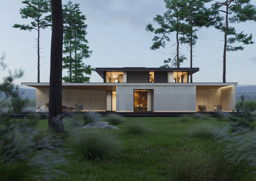 河畔家庭别墅,室内外空间交融-3