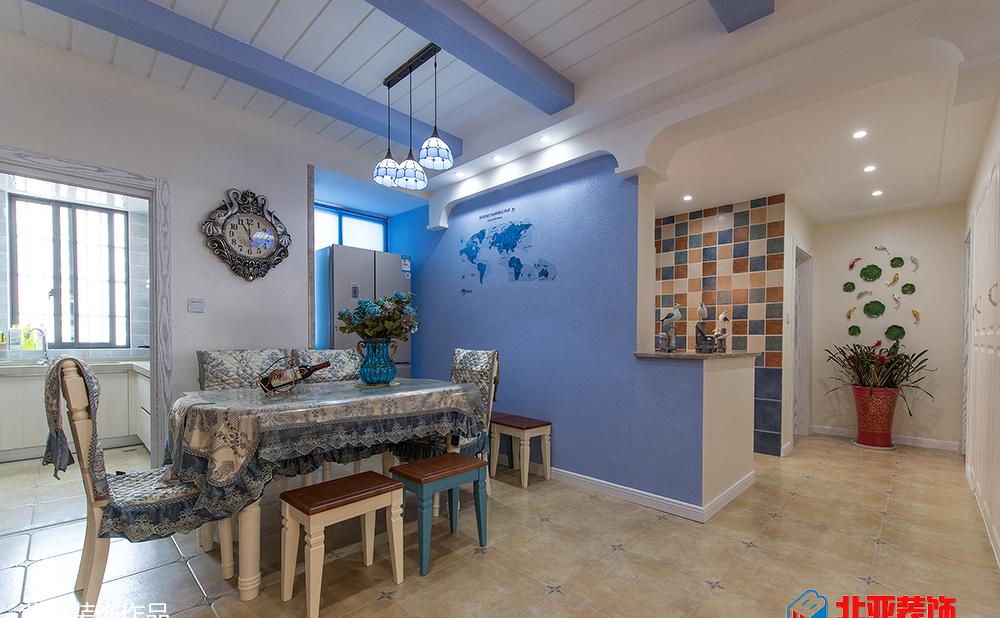 地中海风格 120㎡家居设计,白色调与蓝色元素打造浪漫空间-22