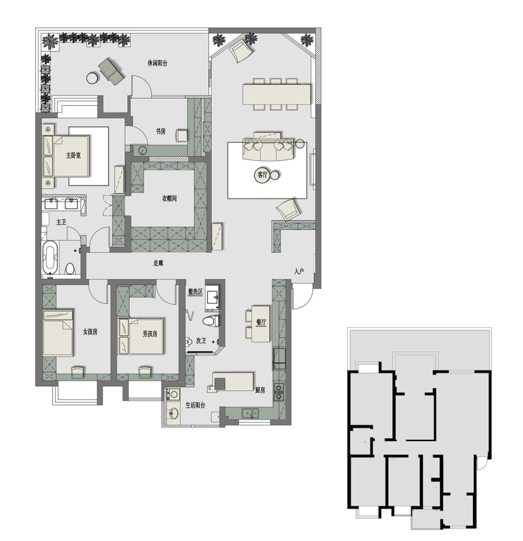 老破大逆袭,成都179㎡摩登复古空间丨中国成都丨清羽设计-17