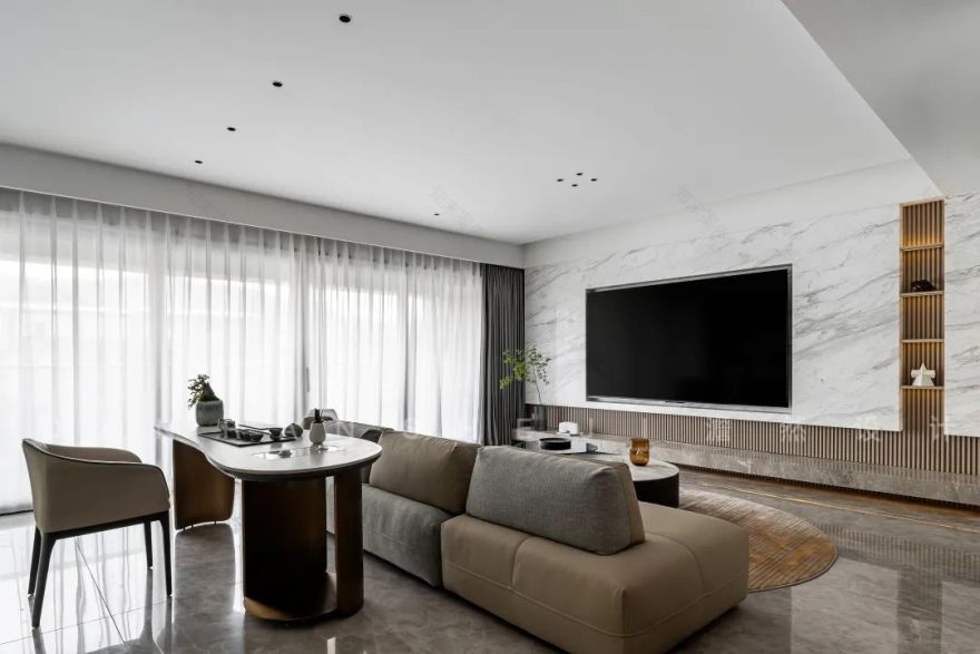 重庆舜山府现代雅奢住宅丨中国重庆丨澹然设计,橙色软装-35