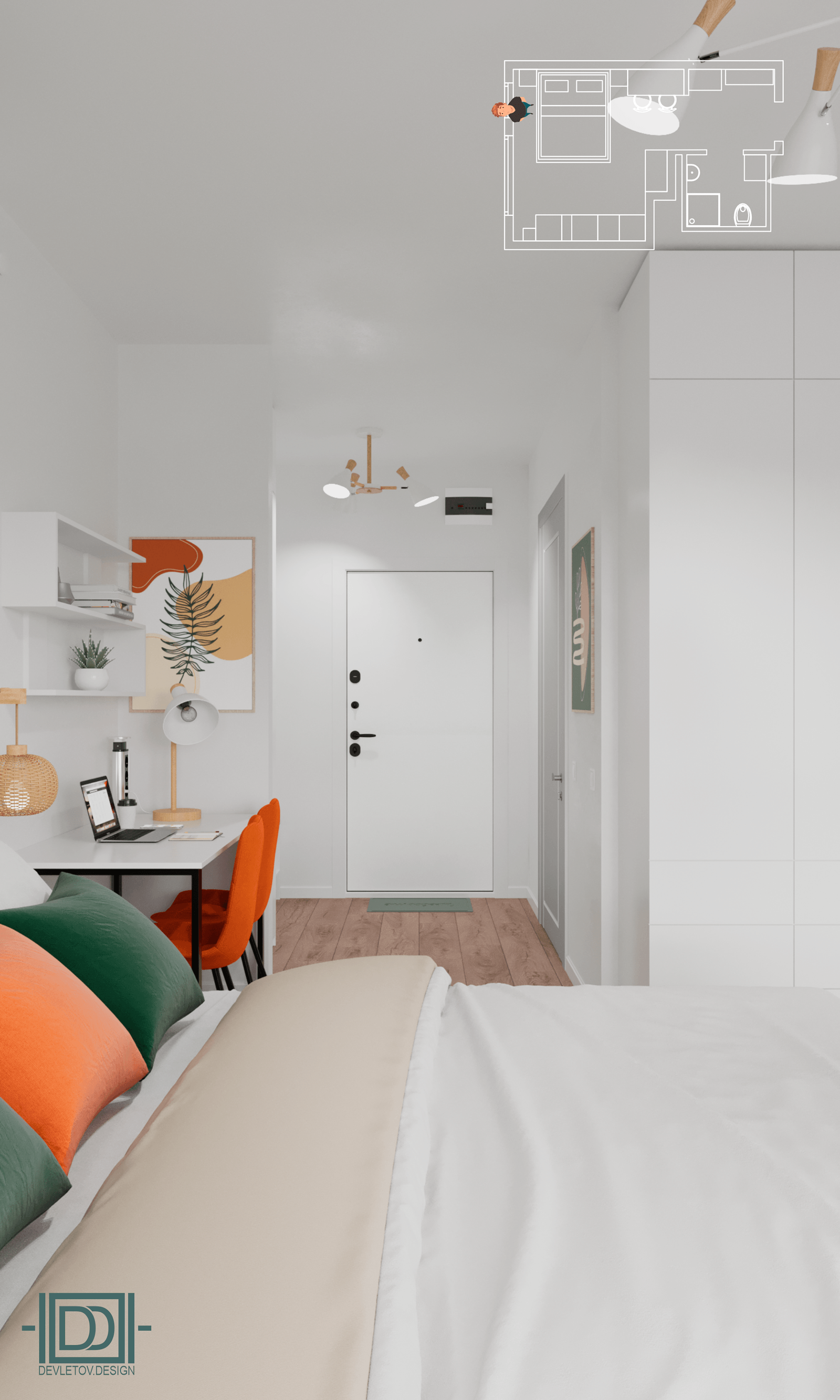 Студия во Внуково公寓短租装修项目-26