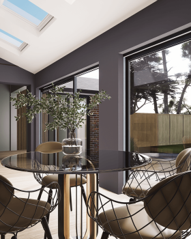 Lean to extension with Velux above
