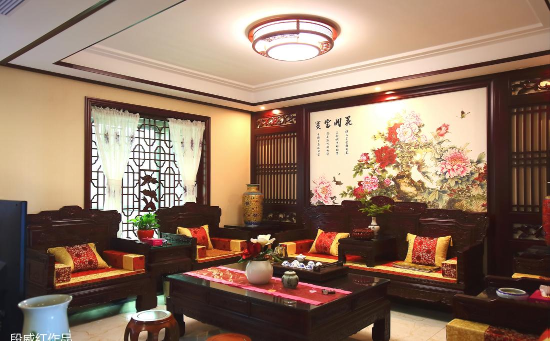 段威红丨别墅丨【蝶衣设计】中式风格实景照片-0