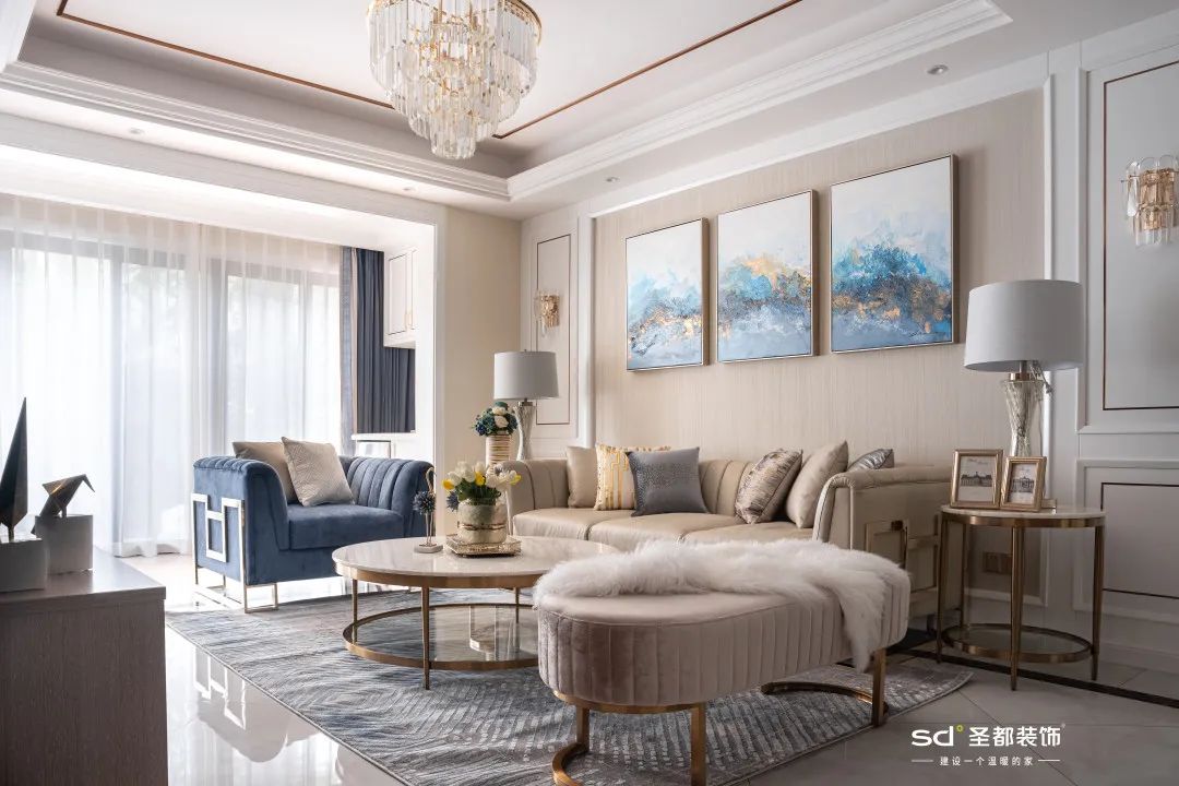 210㎡美式轻奢婚房,父母审美逆袭,犹如艺术馆-0