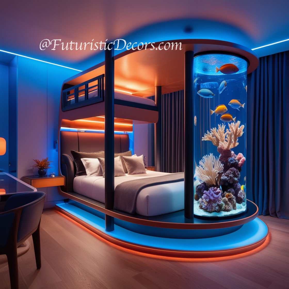 水族馆双层床设计丨FuturisticDecors-128