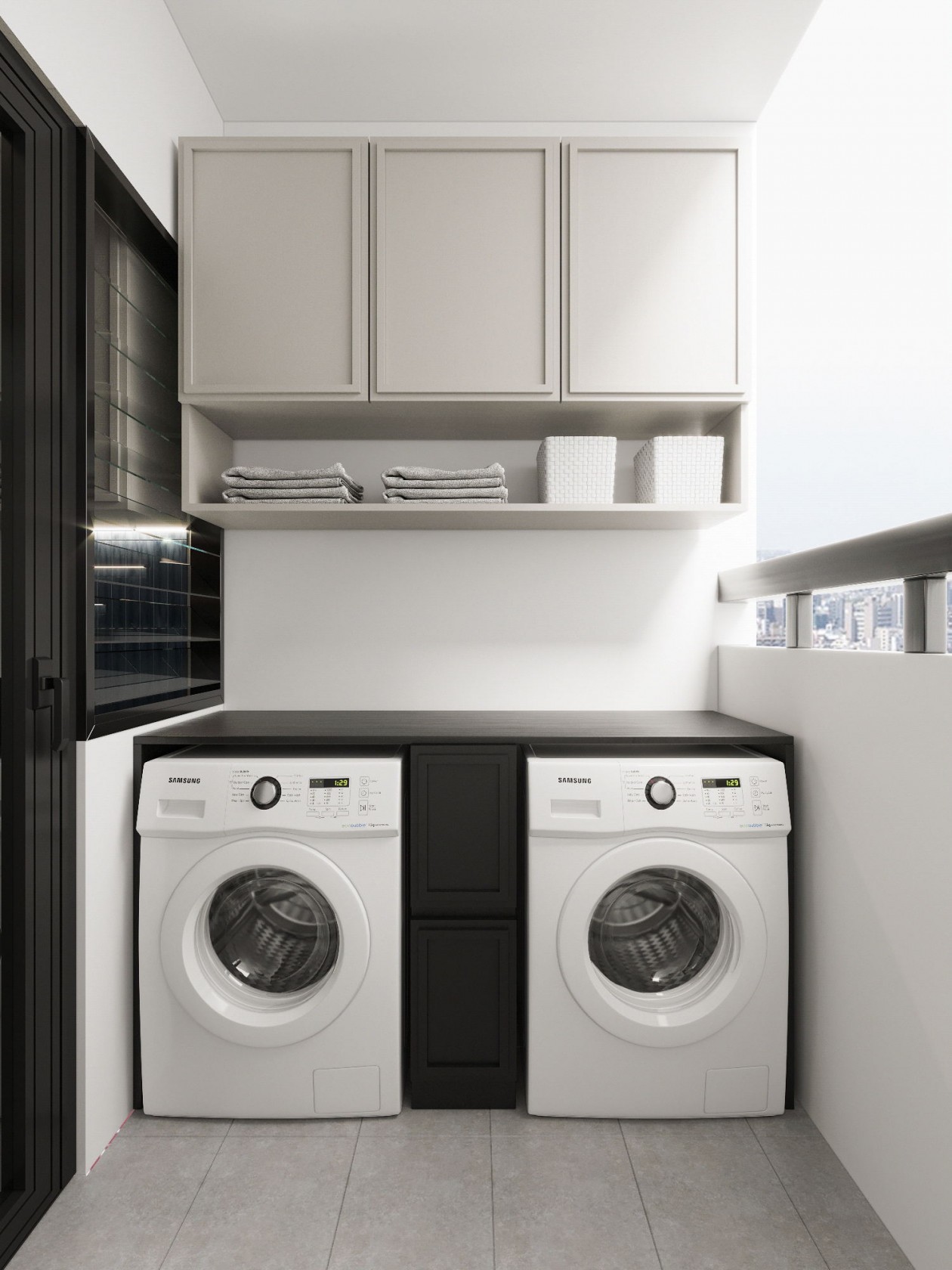 蓝色+白色 构造凉爽舒适的住宅空间-23