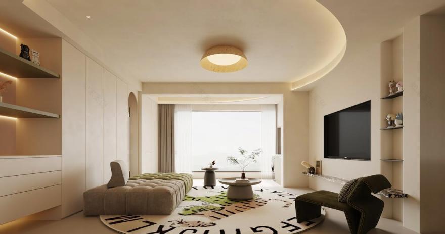 奶油风小屋室内设计-1