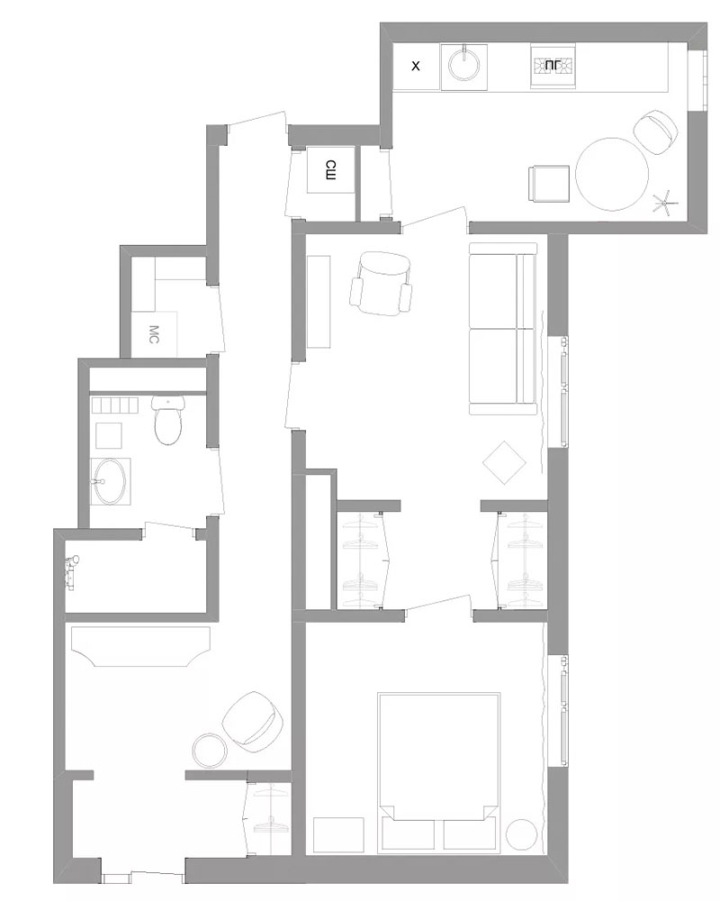 莫斯科斯大林风格高层公寓的重生 | 艺术与空间的完美结合-17