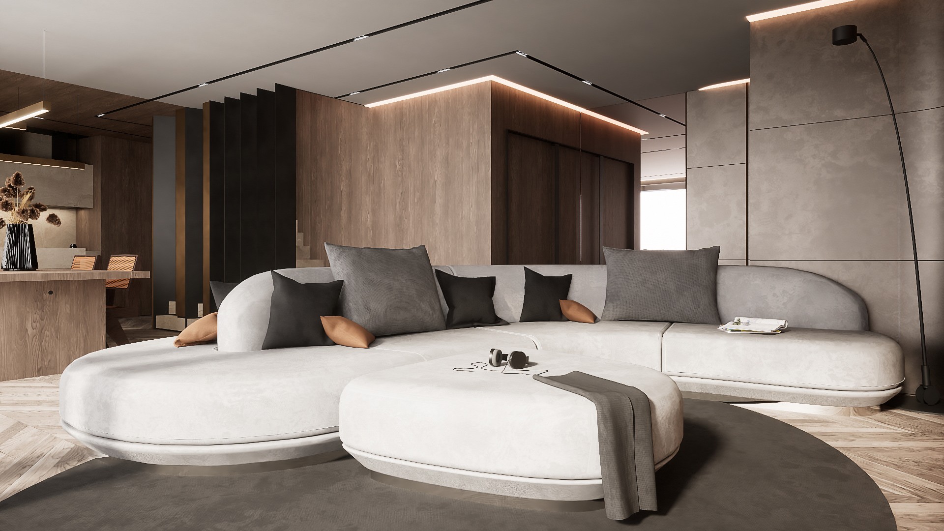 暖棕色系住宅设计 超有氛围感！-3