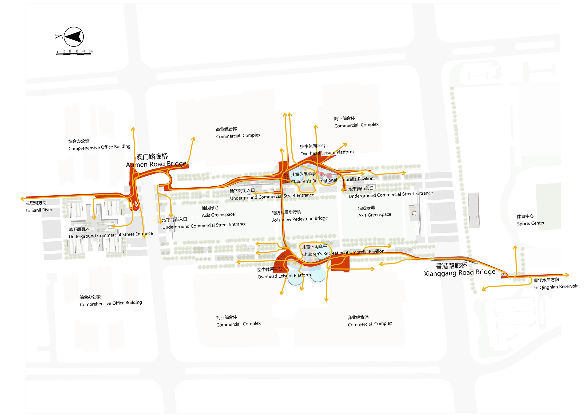 澳门路廊桥 | 多元自由的城市景观桥梁-10