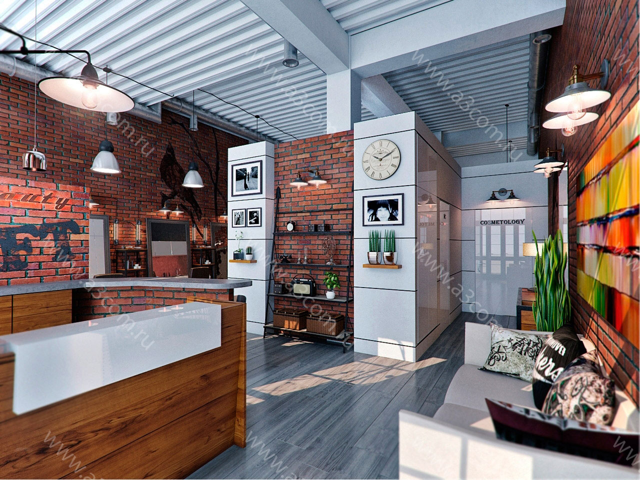 Loft Beauty Moscow 美容美发沙龙设计丨俄罗斯莫斯科-1