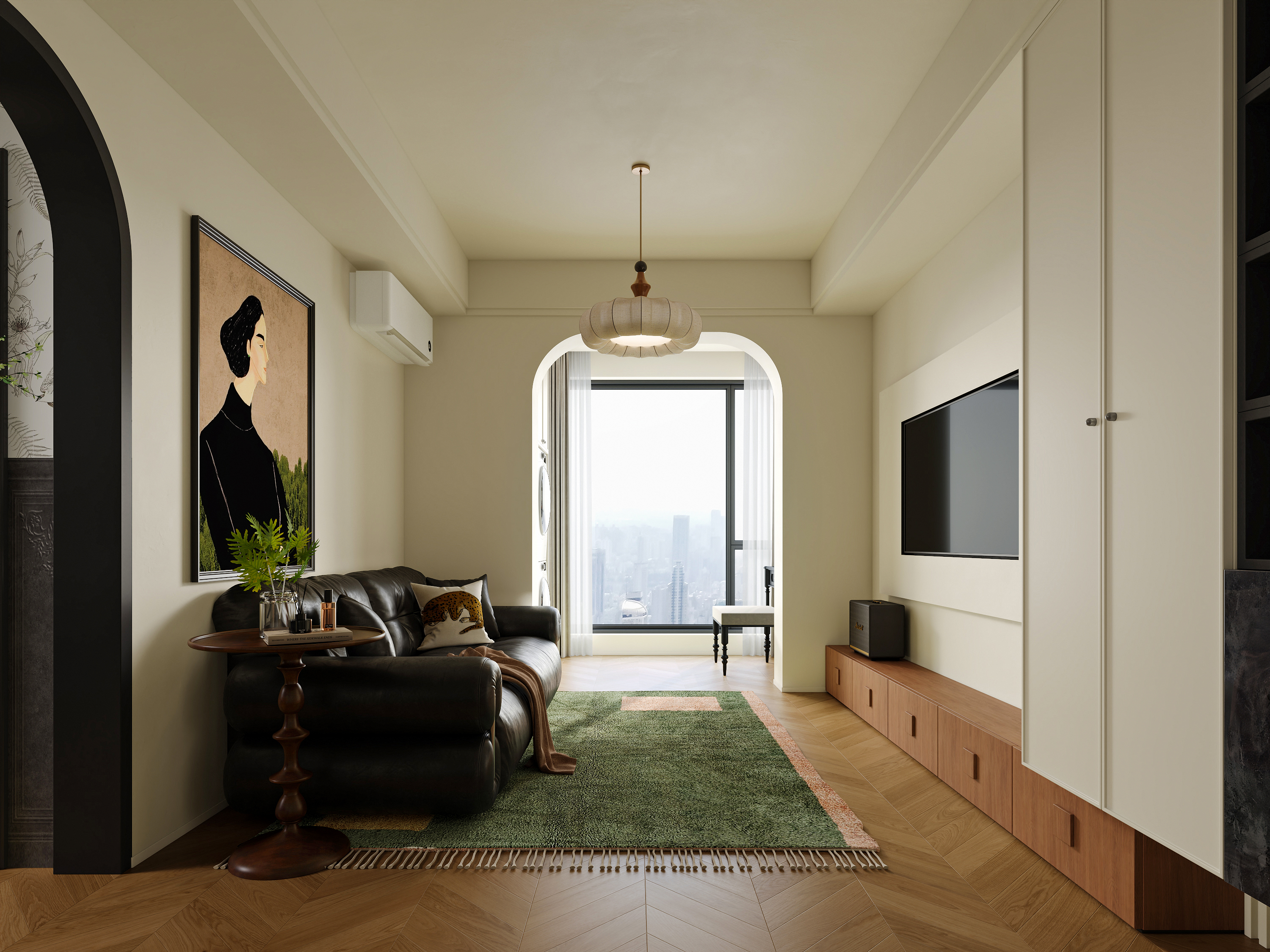 轻法式客厅渲染-3