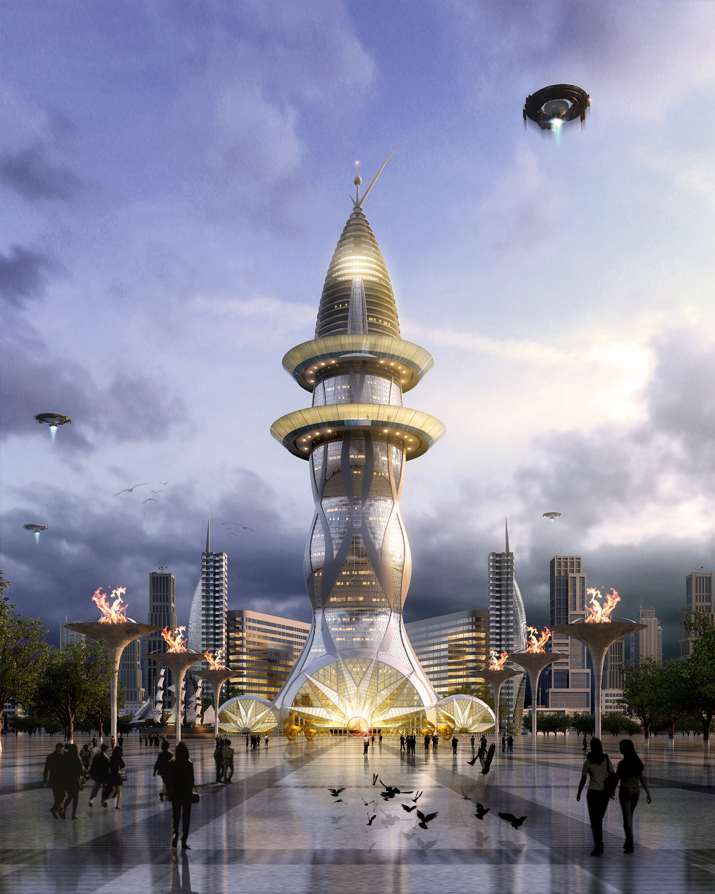 VivoMar · 绿色环保的未来办公餐饮酒店综合体设计-30