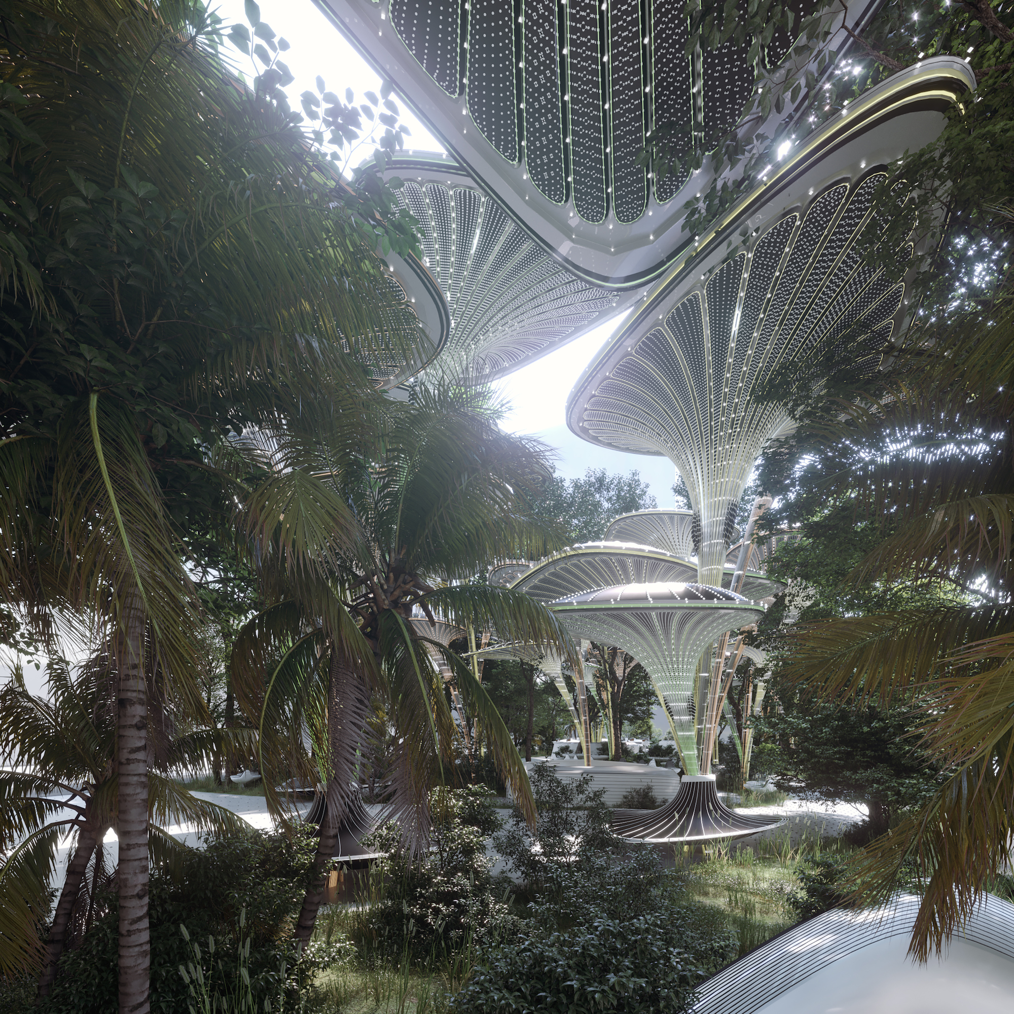 绿洲 + 系统,人造模块化棕榈呼吸结构系统丨阿联酋阿布扎比-16