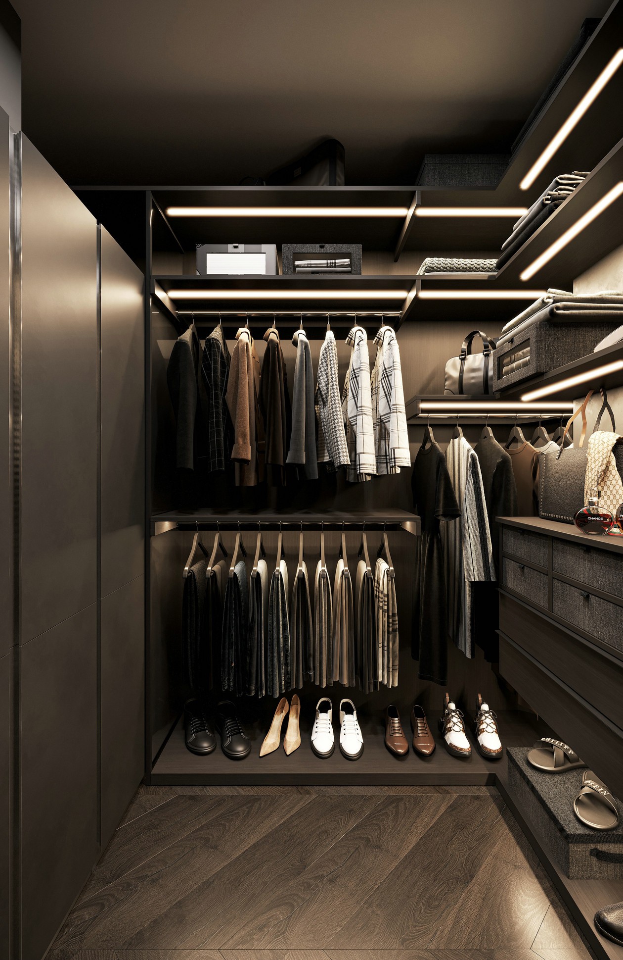 90㎡高级黑室内设计-25