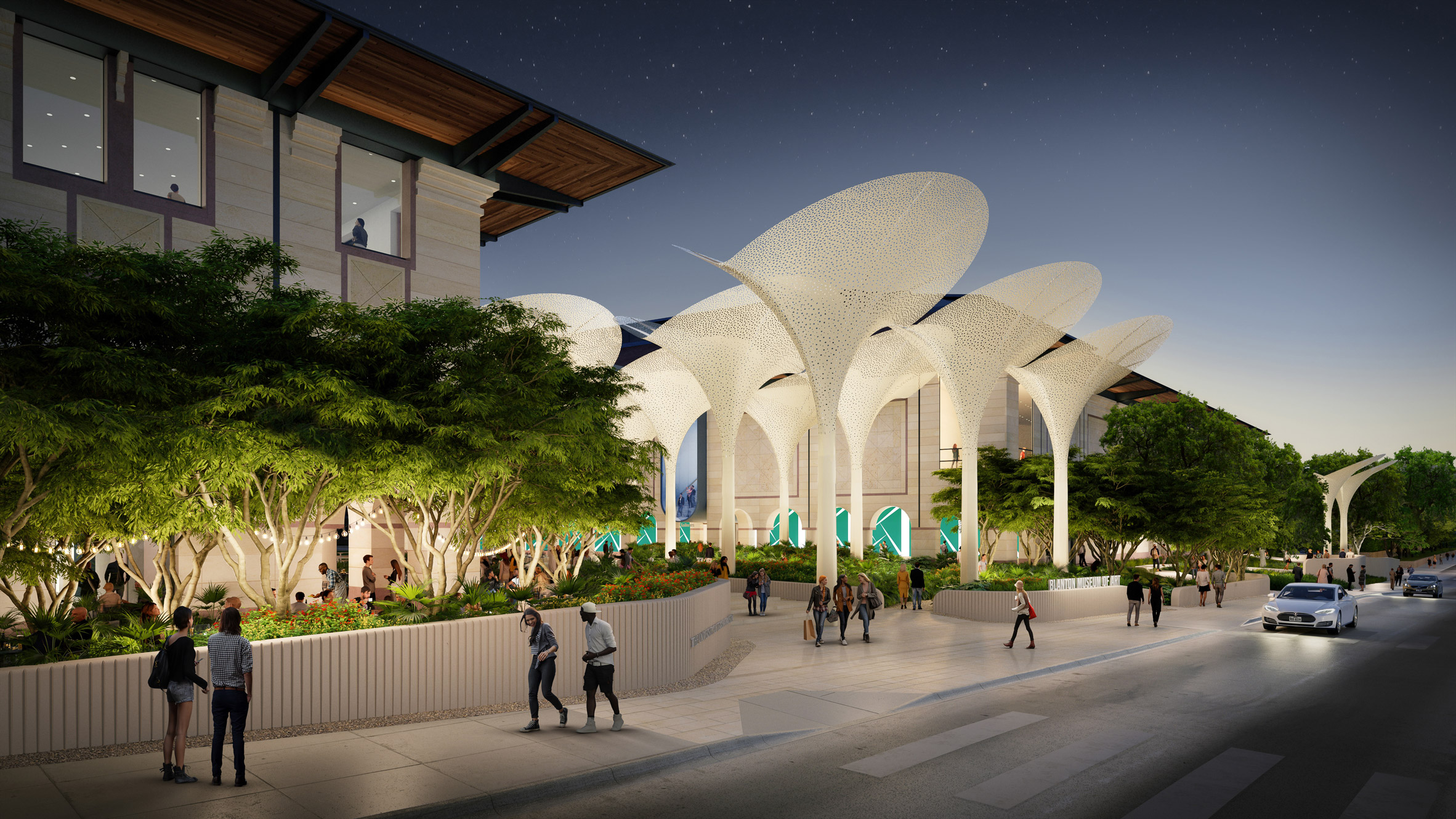 Snøhetta 打造德州大学 Blanton 艺术博物馆花瓣形遮阳篷-3