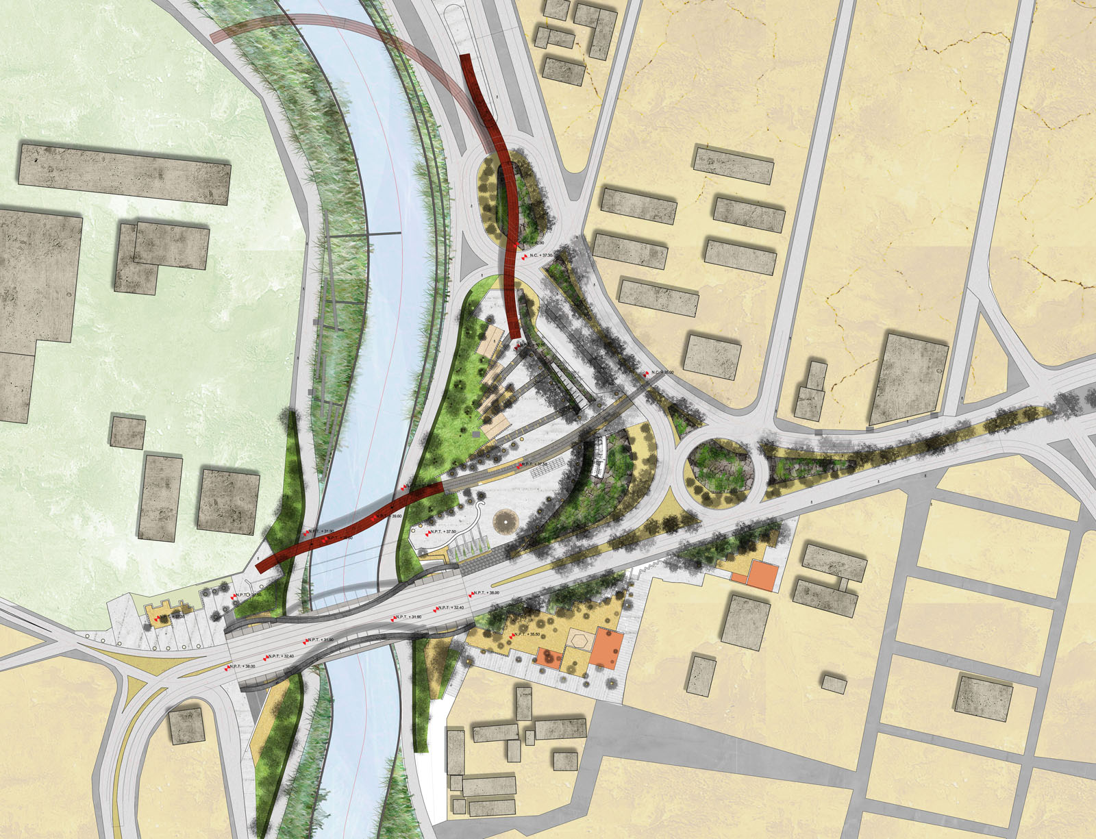 Stedenbouwkundig plan brug en park Oaxaca | Urhahn-3
