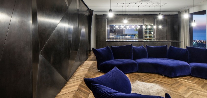 特拉维夫顶层公寓的动态铁折纸设计-0