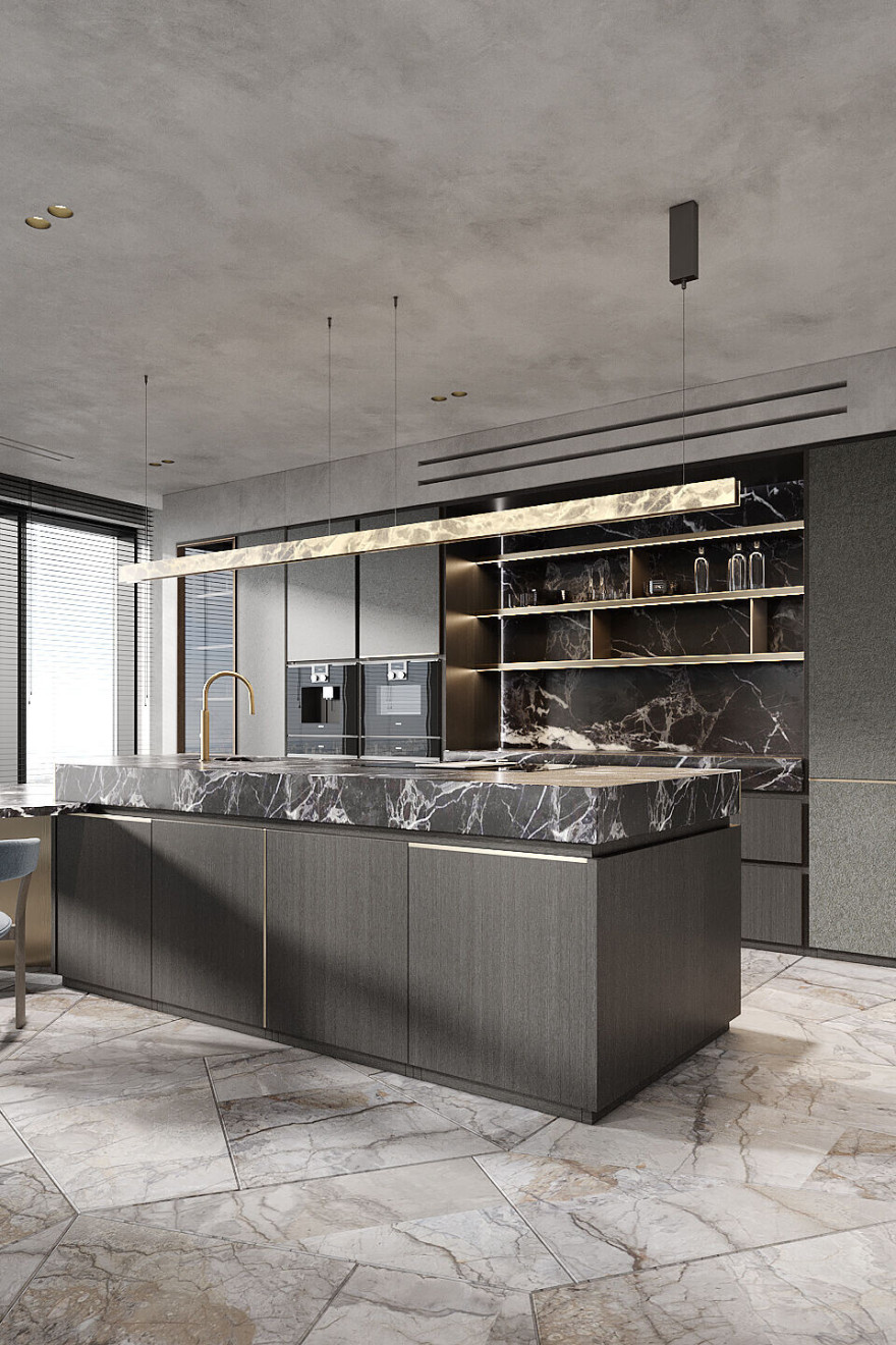 乌克兰极简黑公寓丨乌克兰基辅丨IQOSA-7