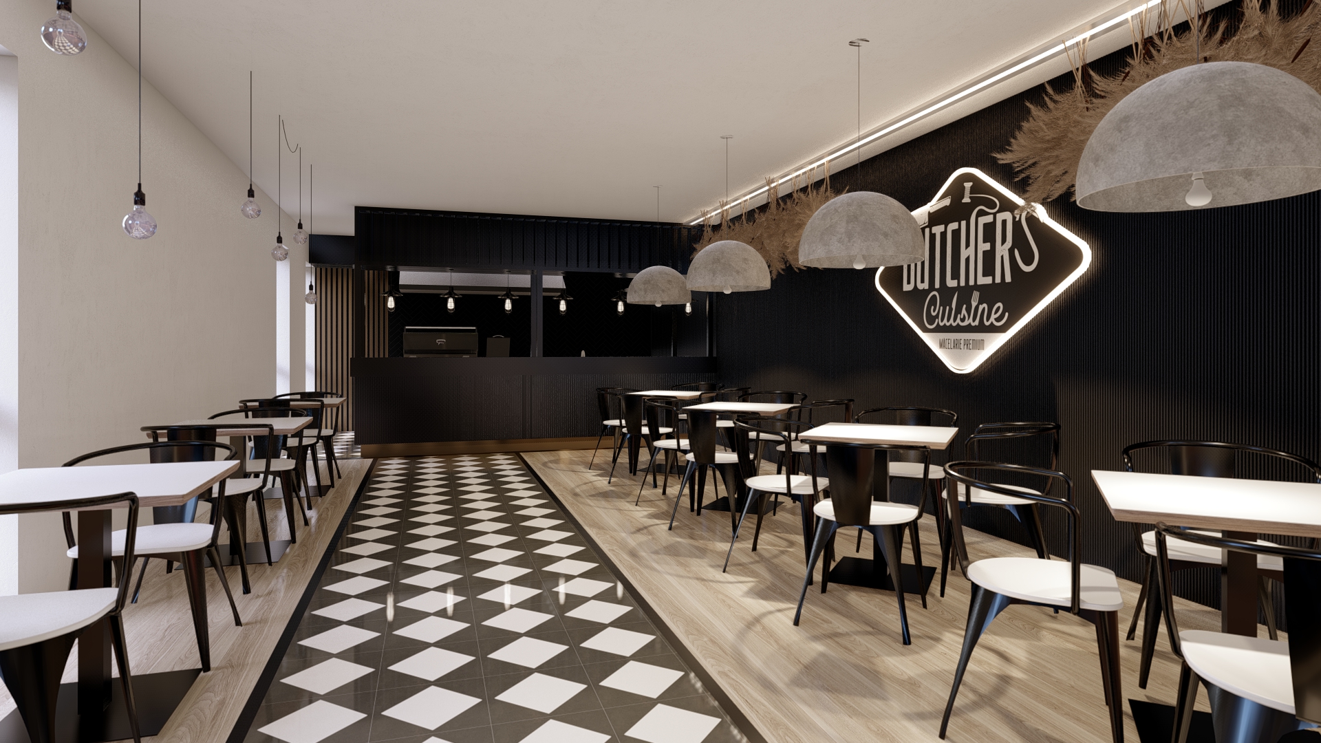 Deli Market & Restaurant Interior Design Concept-12