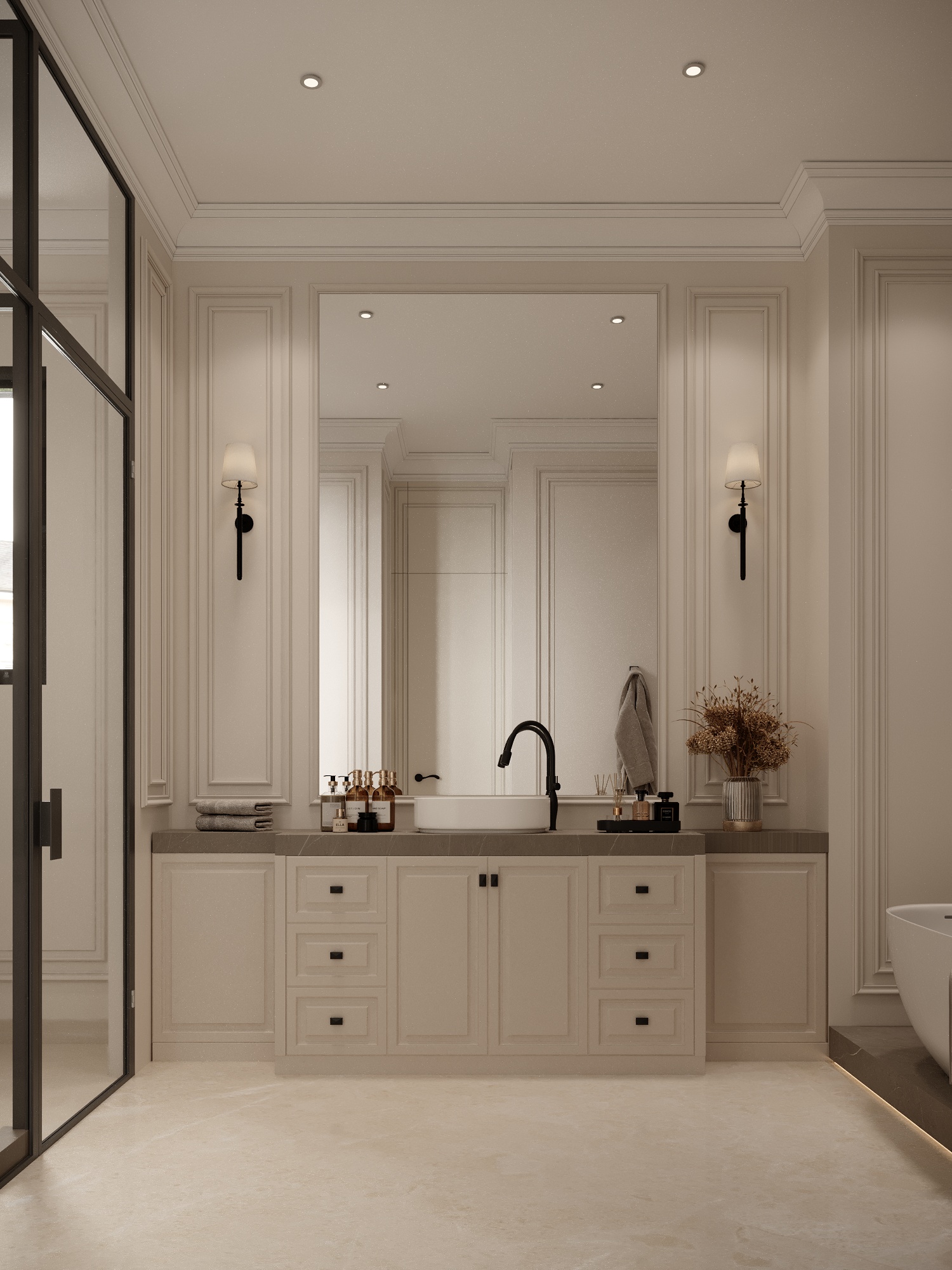 "Timeless Elegance: New Classic Style Simplex Villa"-62