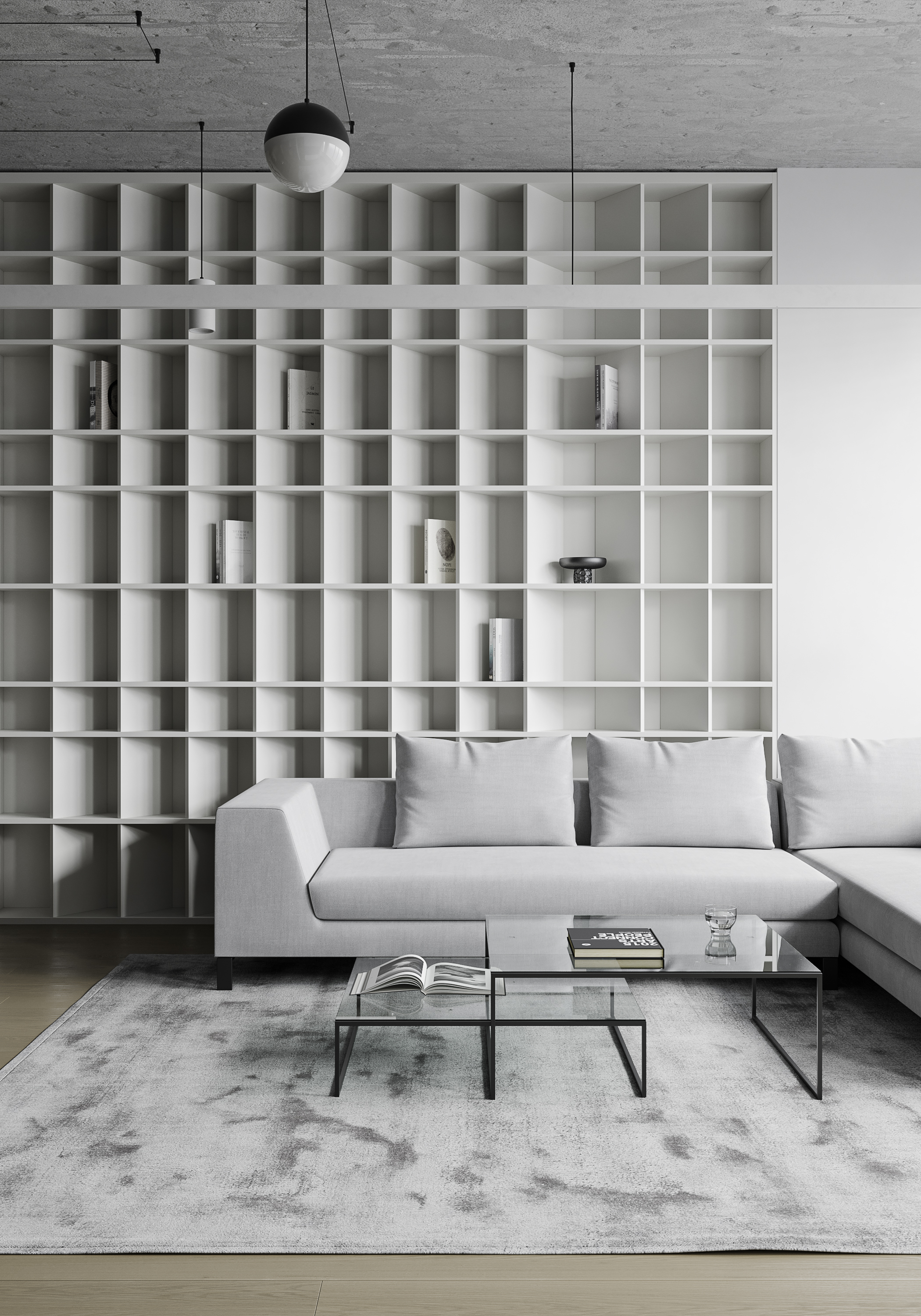 现代黑白客餐厅-1